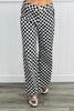 Black Checkered Print Pants (Reg.)