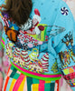 Queen Of Sparkles Aqua Vintage Santa Gingerbread House Sweatshirt (Reg. & Plus)
