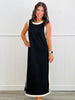 Black Contrast Seams Midi Dress (Reg.)