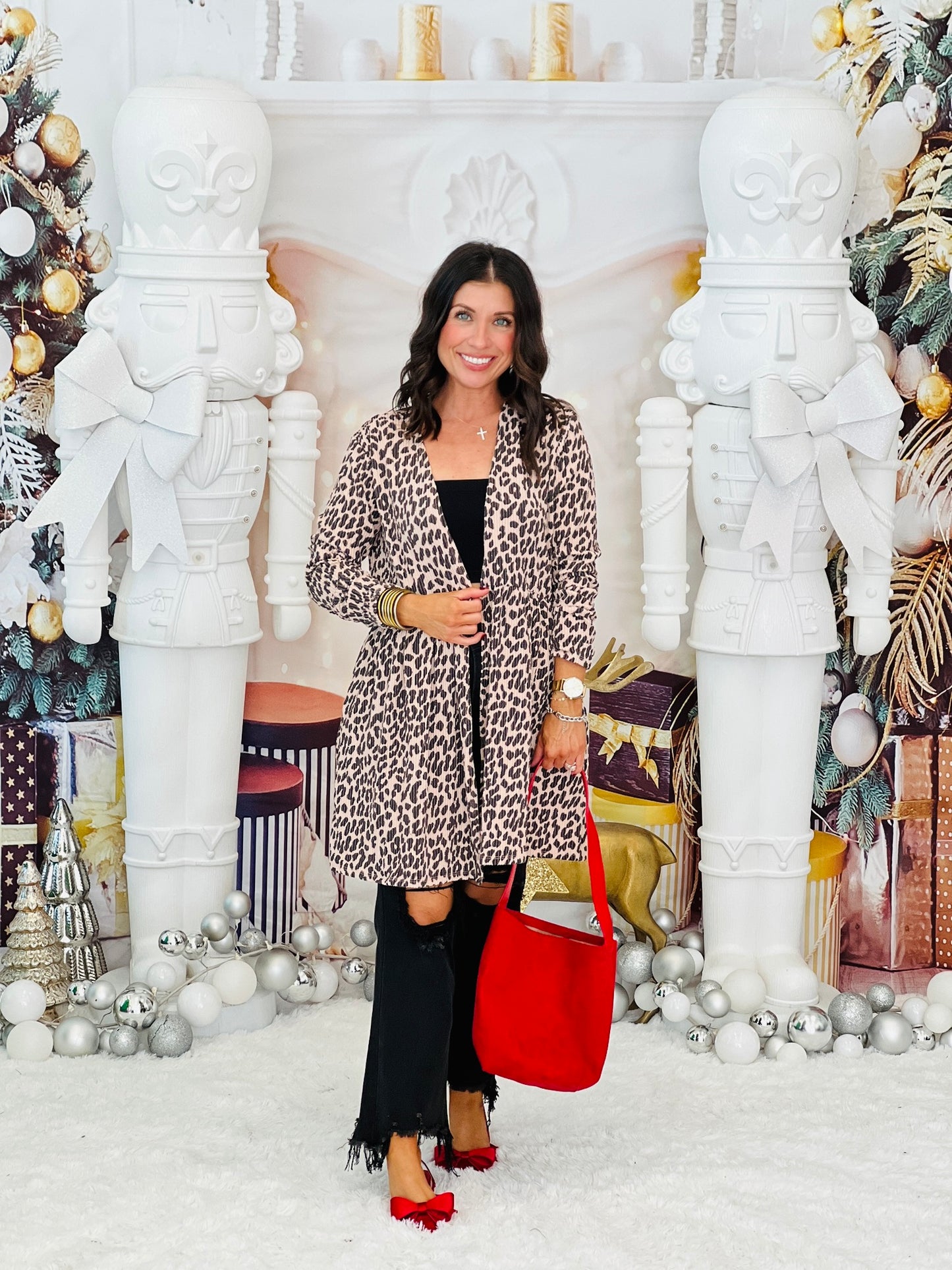 Leopard Print Pocket Flowy Cardigan (Reg. and Plus)