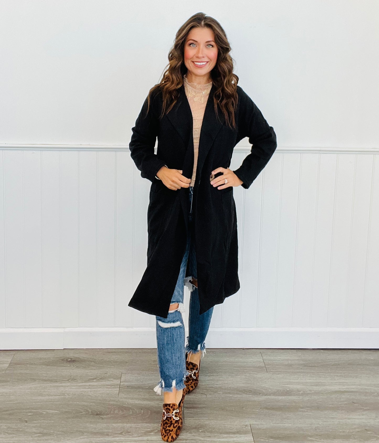 Solid Long Sleeve Button Coat (Reg. & Plus)- 4 Colors