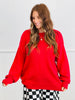 Red Rolled Neck Sweater Top (Reg.)