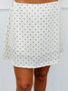 Ivory Polka Dot Satin Mini Skort (Reg.)