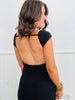 Black Open Back Body Con Maxi Dress (Reg)