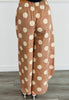 Mocha/Oatmeal Polka Dot Tulip Hem Pants (Reg.)
