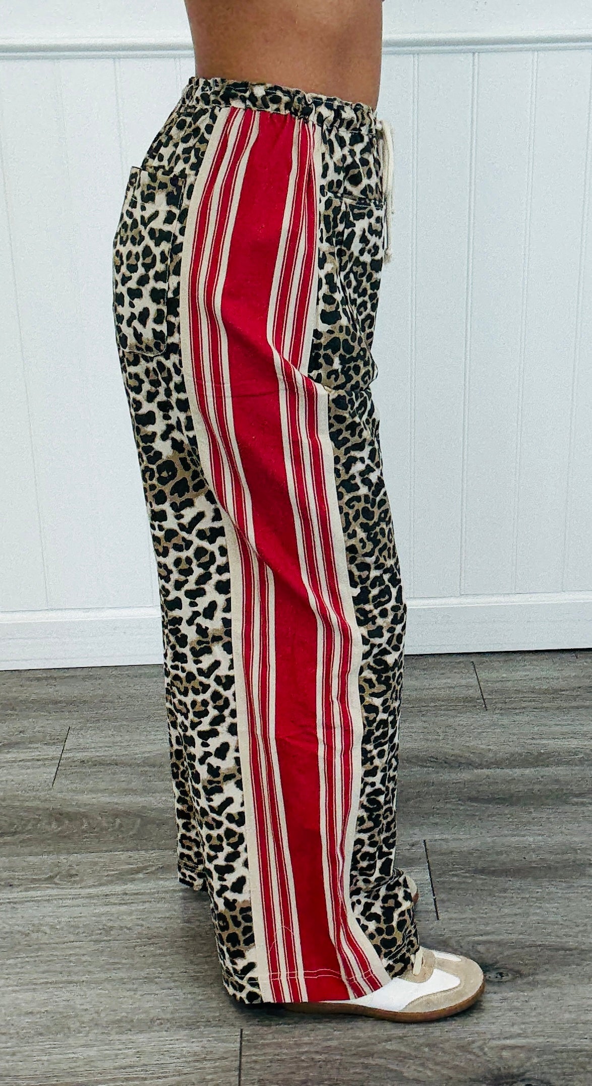 Leopard/Crimson Multi Side Stripe Joggers (Reg.)