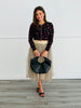 Apricot Polka Dot Print Tulle Midi Skirt (Reg & Plus)