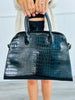 Black Croc Rome Handbag