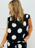 Black/White Polka Dot Top & Pants Set (Reg & Plus)