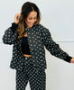 Black Polka Dot Zip Up Jacket (Reg. and Plus)