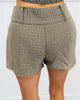 Olive Houndstooth Lace Trim Shorts (Reg.)