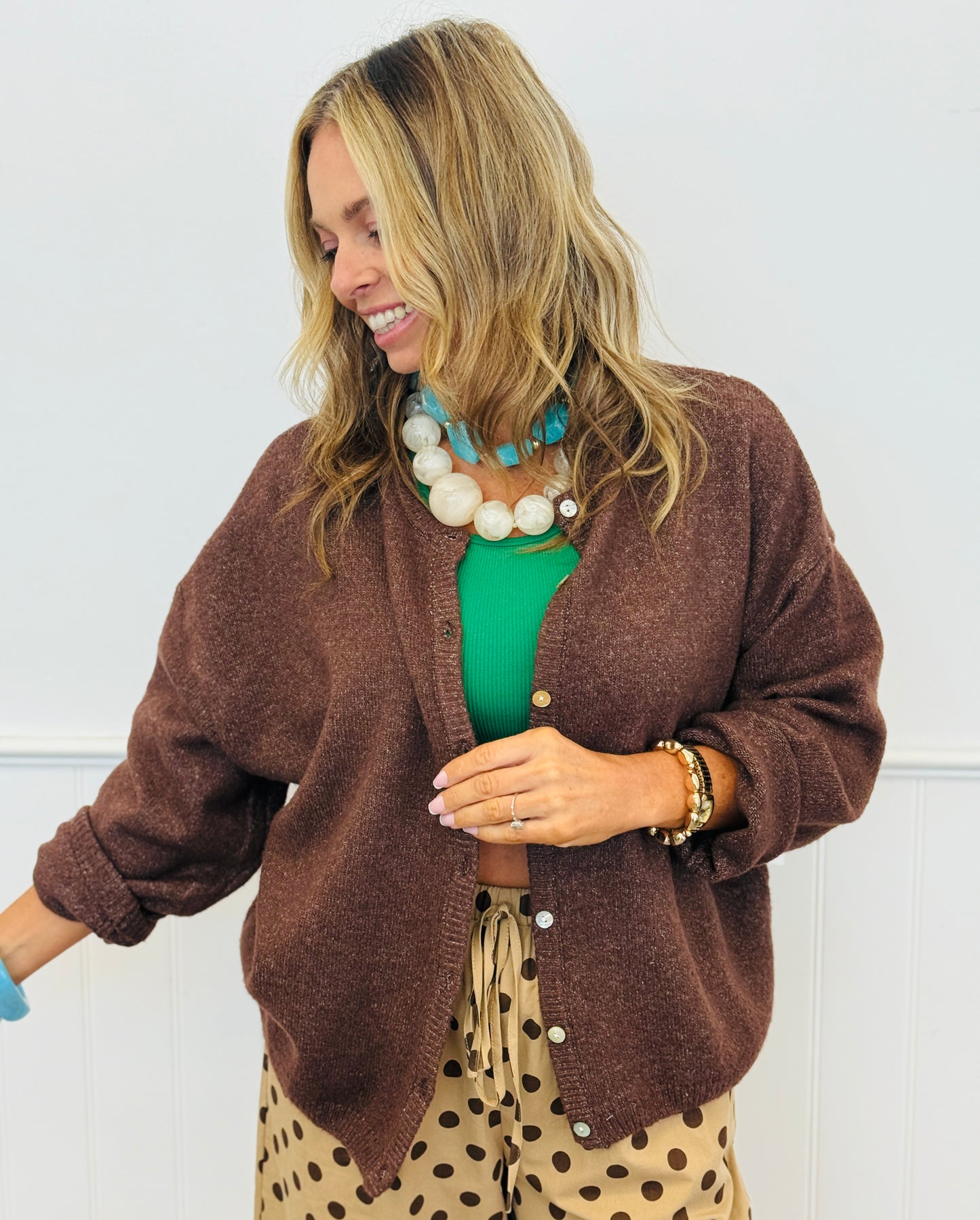 Brown Button Up Sweater Cardigan (Reg.)