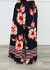 Fall Black Bloom Floral Palazzo Pants (Reg. and Plus)