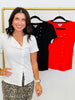 On The Side Button Down Top (Reg & Plus)-3 Colors