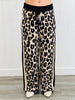 Black Leopard Print Side Stripe Pants (Reg. and Plus)