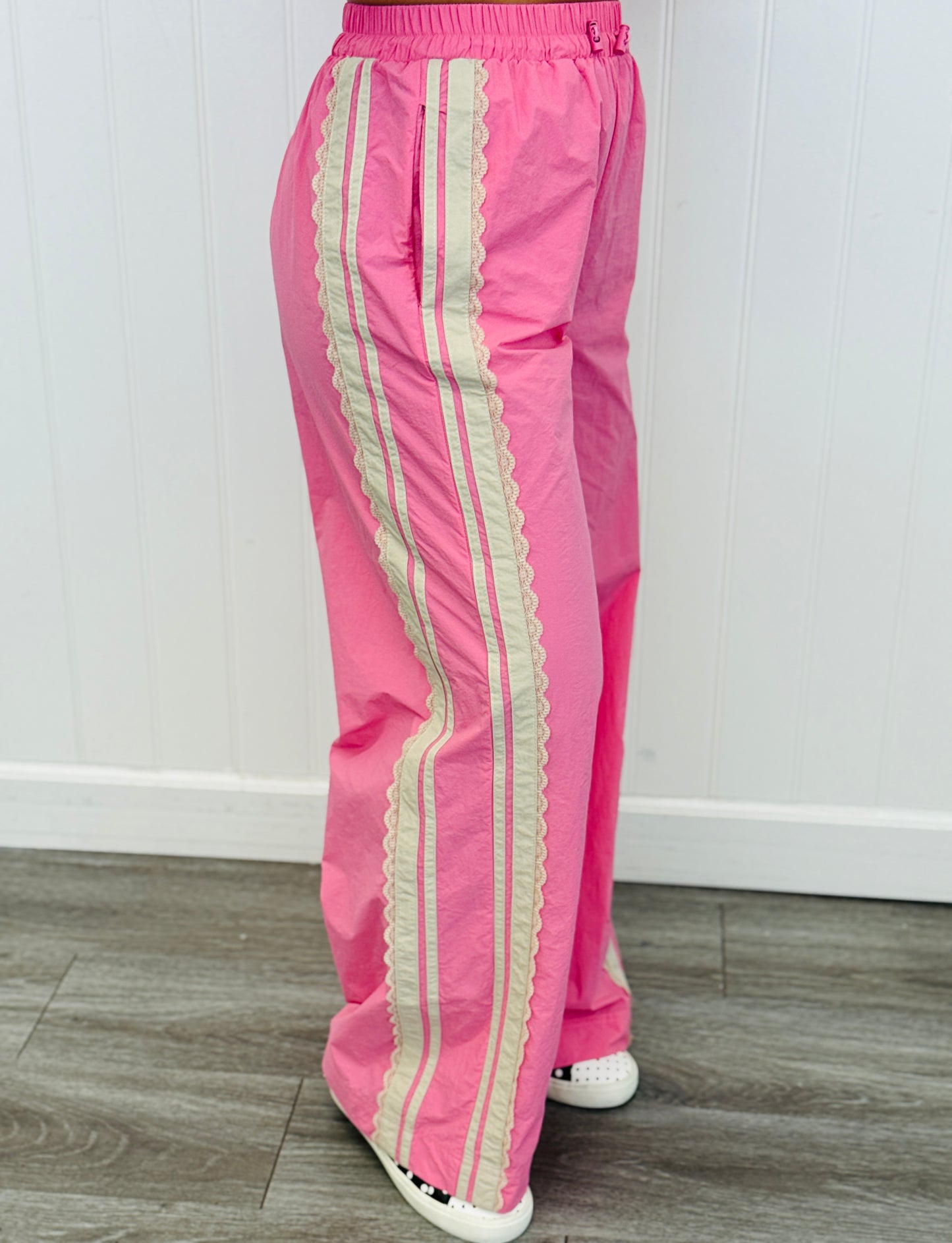 Pink Side Stripe Track Pants (Reg.)