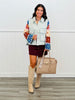 Light Denim Contrast Sweater Sleeves Jacket (Reg & Plus)