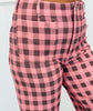 Pink/Brown Gingham Wide Leg Pants (Reg.)
