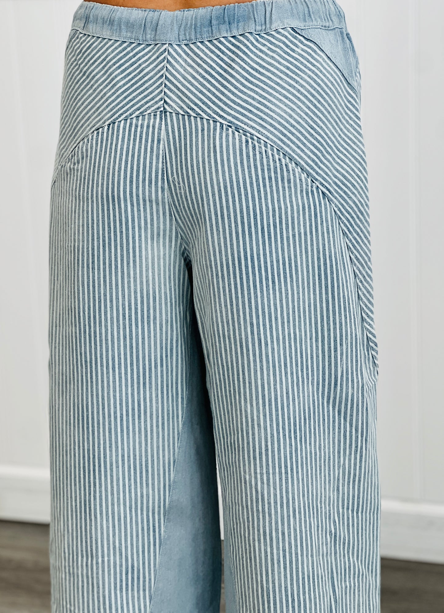 Denim Mineral Washed Pinstripe Drawstring Pants (Reg.)