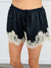 Drawstring Lace Trim Shorts (Reg.)-3 Colors