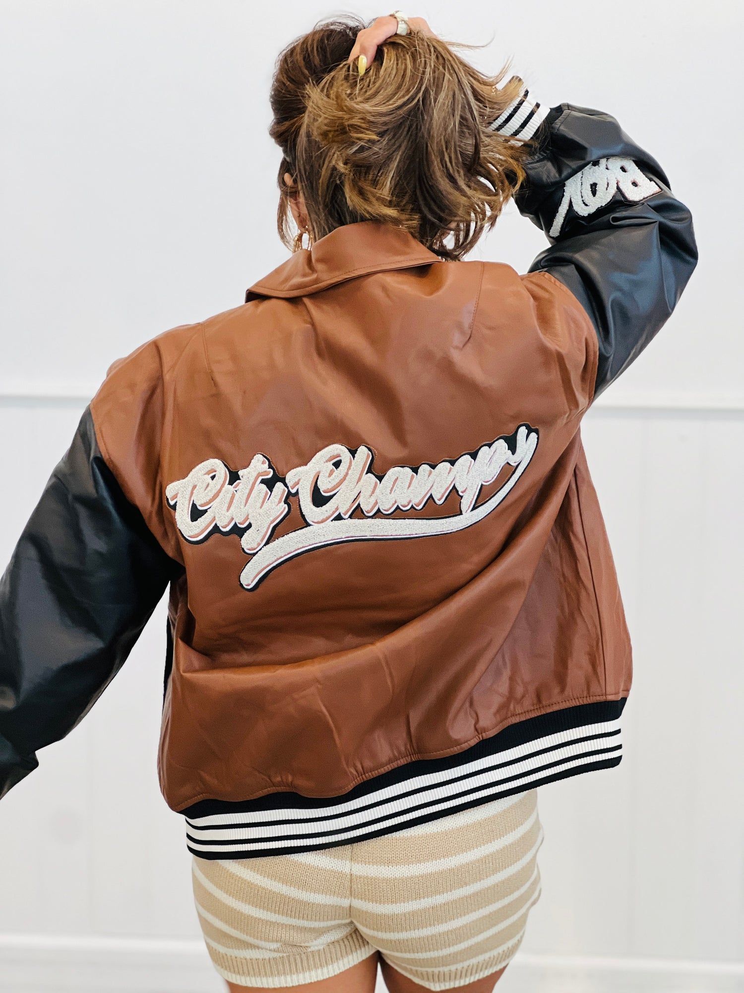 Reg Walker City Champs Embroidered Bomber Jacket (Reg.) – Walker Rose Boutique