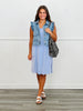 WASHED SLEEVELESS CASUAL DRESS WITH FRONT POCKETS