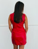 Red Faux Leather Back Zip Mini Dress (Reg.)