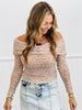 Off Shoulder Semi Sheer Mesh Top (Reg.)-2 Colors
