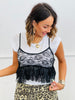 White/Black Lace Ruffle Twofer (Reg.)