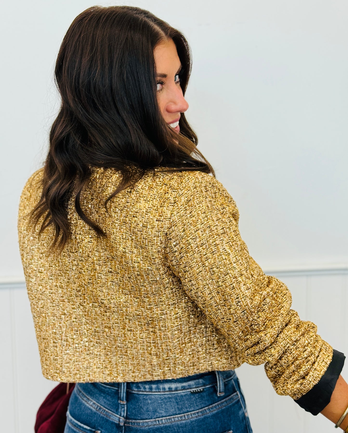 Gold Glam Tweed Cardigan (Reg.)
