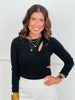 Black Asymmetric Cut Out Bodysuit (Reg.)
