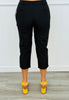 Black Slim Leg Woven Capri Pants (Reg.)