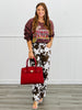 Brown Cow Print Straight Leg Pants (Reg.)