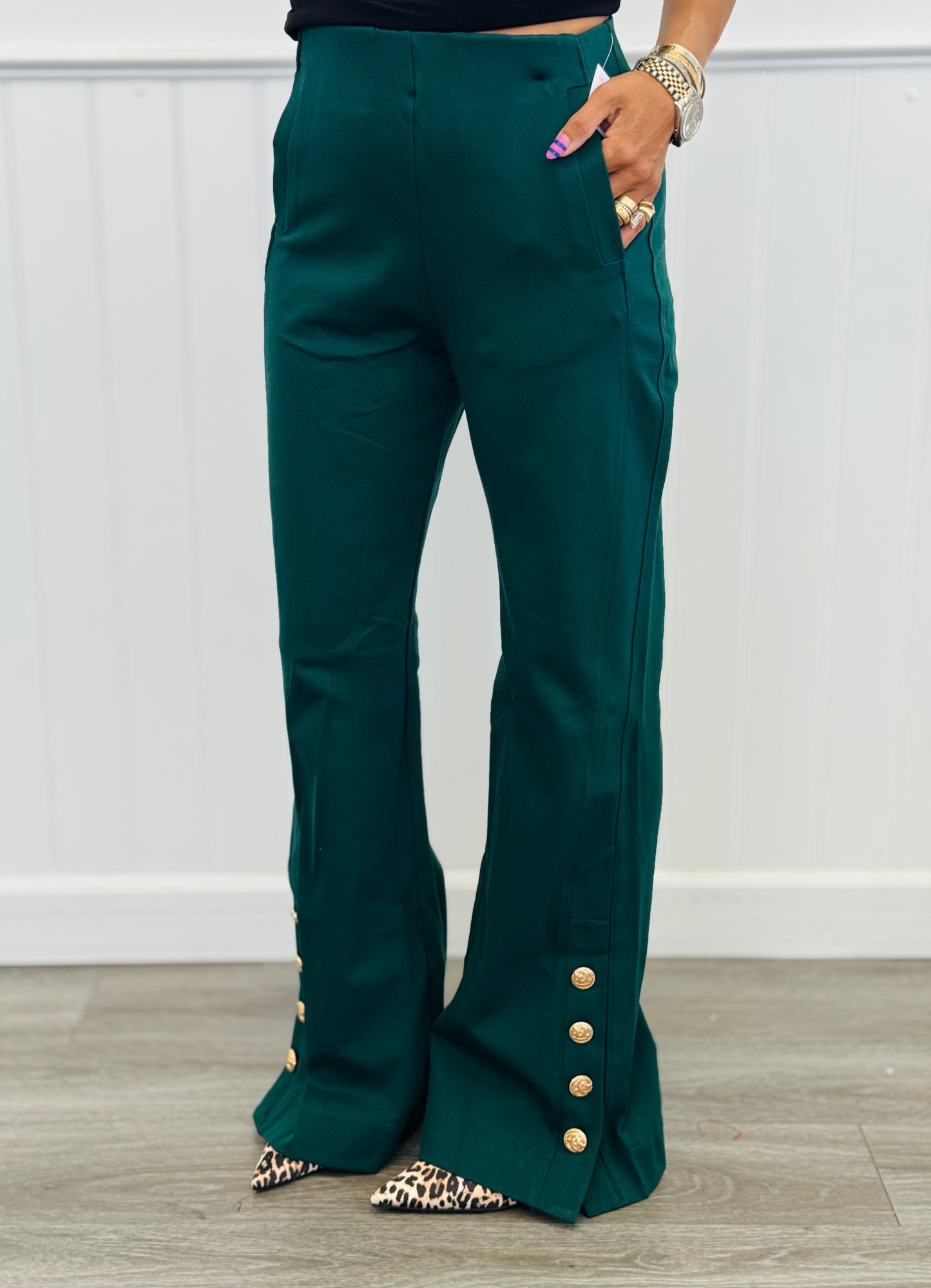 Dear Scarlett Magic Gold Button Wide Leg Pants (Reg. and Plus) - 7 Colors