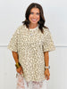 Cloud Taupe Leopard Rhinestone Top (Reg & Plus)
