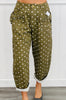 Denim Polka Dot Print Barrel Pants (Reg. and Plus) - 3 Colors