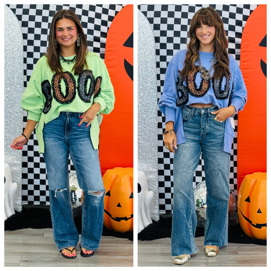 Leopard & Lace Boo Patch Sweatshirt (Reg.) - 2 Colors