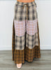 Mocha Combo Patchwork Flowy Pants (Reg. and Plus)