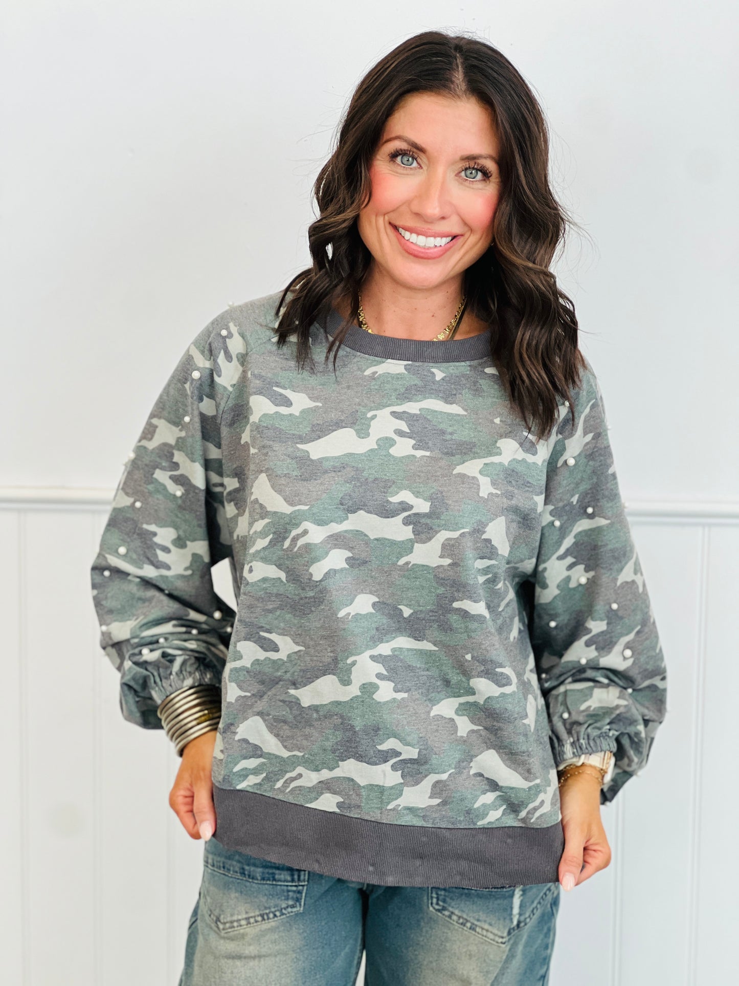Camo Sweatshirt & Short Set (Reg & Plus)