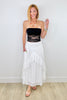 Ivory Layered Asymmetric Ruffle Maxi Skirt (Reg & Plus)