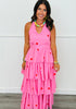 Pink Polka Dot Halter Midi Dress (Reg.)