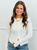Ribbed Ruffle Hem Sweater Cardi Top (Reg.)-4 Colors