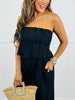 Black Ruffle Bodice Sleeveless Jumpsuit (Reg.)