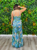 Blue/Green Print Mesh Top & Skirt Set (Reg.)