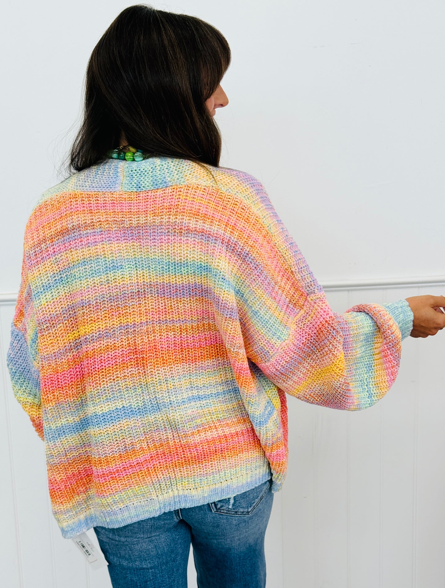 Neon Sorbet Drop Shoulder Open Front Cardigan (Reg.)