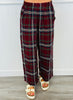 Burgundy Plaid Wide Leg Pants (Reg.)