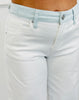 Risen White Casual Contrast Waistband Jeans (Reg.)