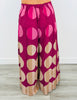 Burgundy Mix Giant Dots Wide Leg Pants (Reg. and Plus)