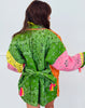 POL Green/Pink Multi Print Kimono Jacket (OS)