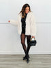 Cream Fuzzy Faux Fur Jacket (Reg.)